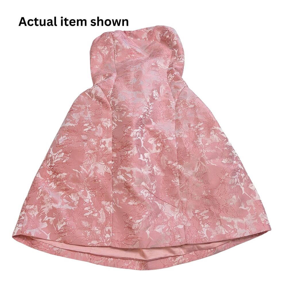 NWT Saints & Secrets Pink Floral Jacquard Bow Mini Dress - Size L - Picture 2 of 8
